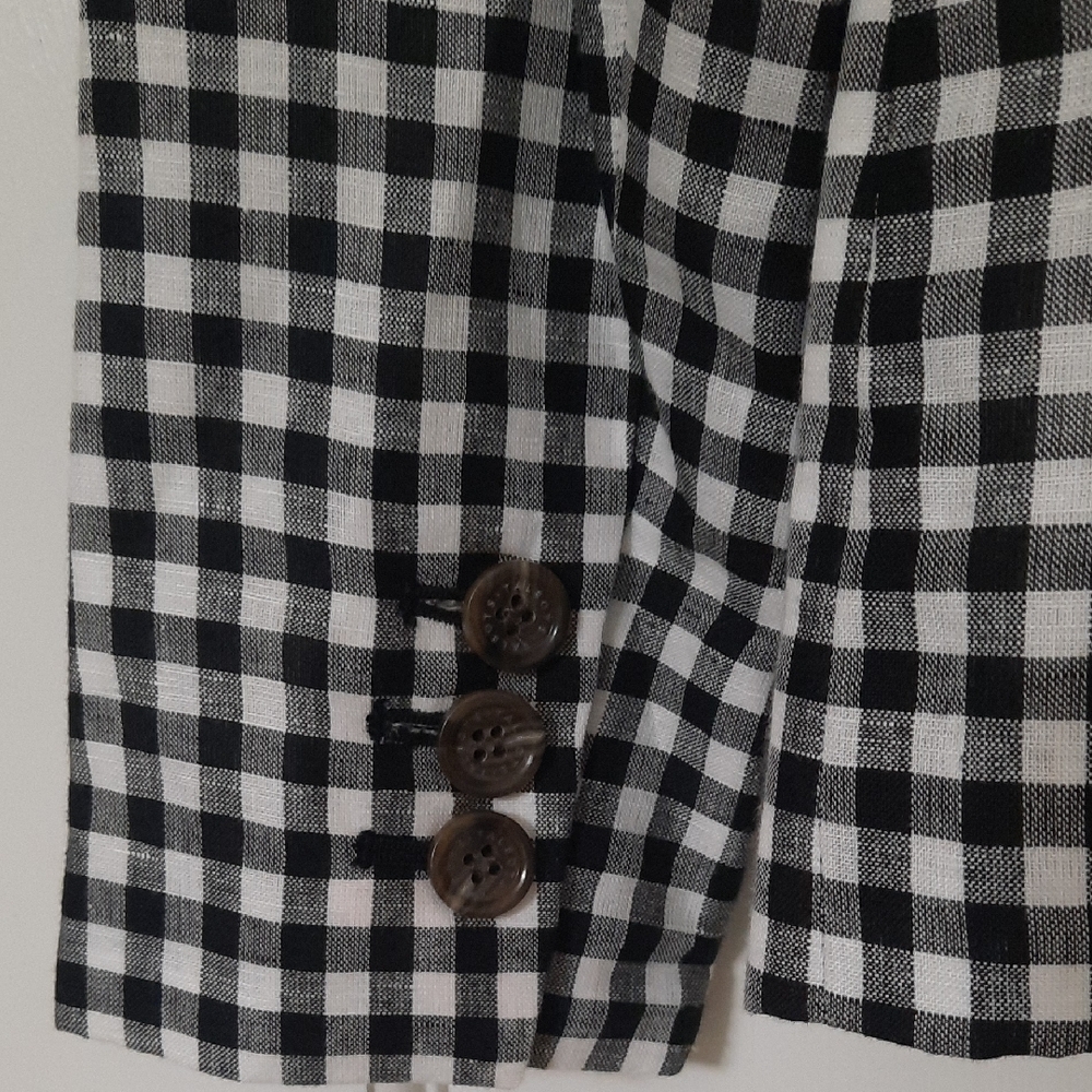Talbots Classic Black and White Gingham Blazer - Picture 12 of 14